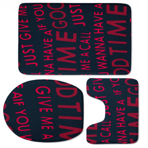 Motivational Phrase Motif Typographic Pattern Toilet Three Pieces Set