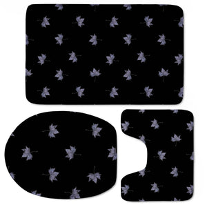 Wet Leaves Botanical Motif Pattern Design Toilet Three Pieces Set