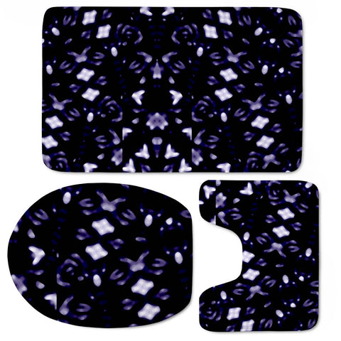 Image of Dark Violet Ornament Pattern Design Toilet Three Pieces Set