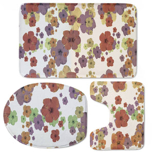 Multicolored Floral Collage Print Toilet Three Pieces Set