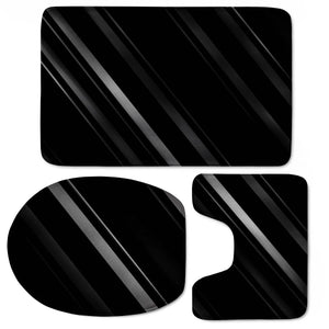 Minimalist Black Linear Abstract Print Toilet Three Pieces Set