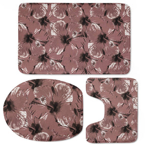 Hibiscus Flowers Collage Pattern Design Toilet Three Pieces Set