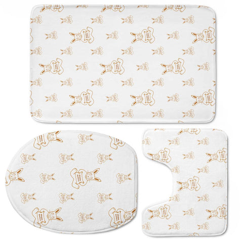 Image of Happy Easter Motif Print Pattern Toilet Three Pieces Set