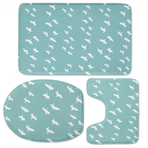 Birds Flying Graphic Silhouette Pattern Toilet Three Pieces Set