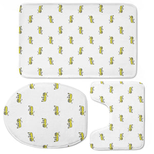 Ant Sketchy Comic Style Motif Pattern Toilet Three Pieces Set