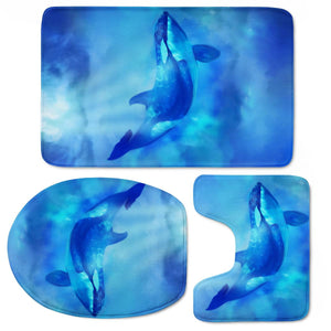 Cute Orca Sea Toilet Three Pieces Set