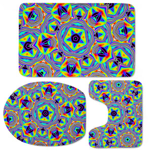 Psychedelic Kaleidoscope Toilet Three Pieces Set