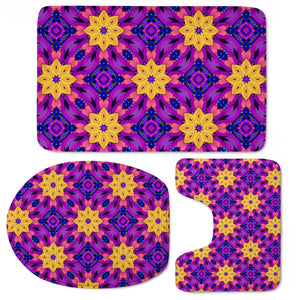 Purple Psy Floral Toilet Three Pieces Set