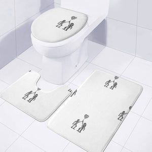 Love Symbol Drawing Toilet Three Pieces Set