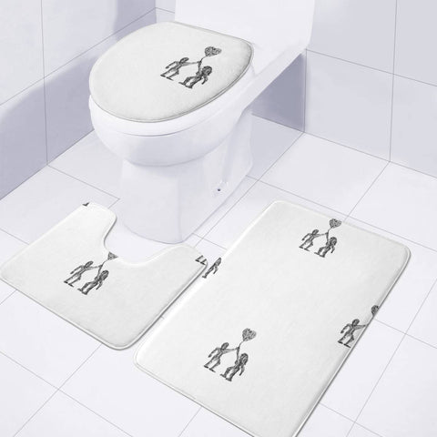 Image of Love Symbol Drawing Toilet Three Pieces Set