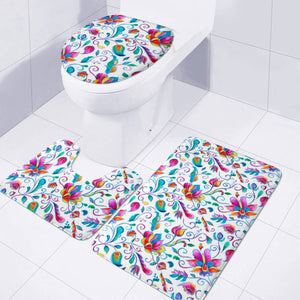 Floral Toilet Three Pieces Set