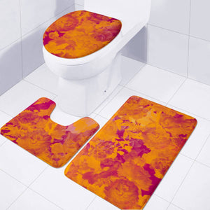 Orange Toilet Three Pieces Set