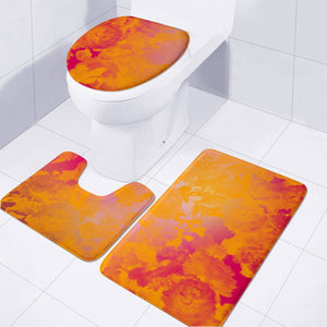 Orange Toilet Three Pieces Set