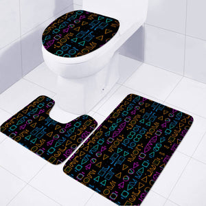 Neon Geometric Print Pattern Toilet Three Pieces Set