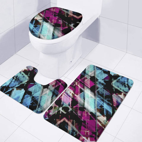 Image of Matrix Grunge Print Toilet Three Pieces Set