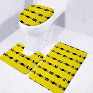 Yellow Toilet Three Pieces Set