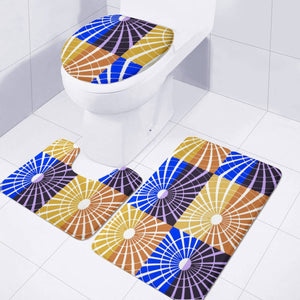 Blue Gold Shine Toilet Three Pieces Set