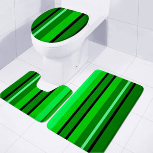 Green Stripe Toilet Three Pieces Set