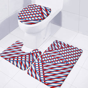 Patriotic Line Toilet Three Pieces Set