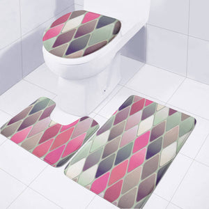 Pink Diamond Pinwheel Toilet Three Pieces Set