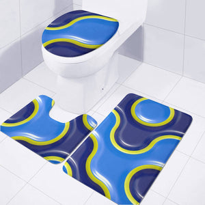 Blue Marble Toilet Three Pieces Set