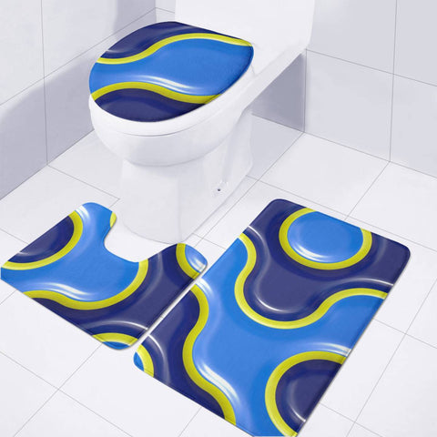 Image of Blue Marble Toilet Three Pieces Set