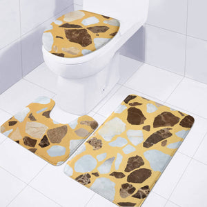 Orange Brown Terrazzo Toilet Three Pieces Set