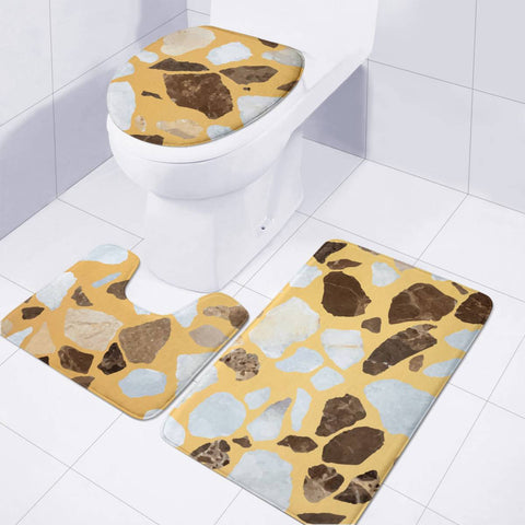 Image of Orange Brown Terrazzo Toilet Three Pieces Set