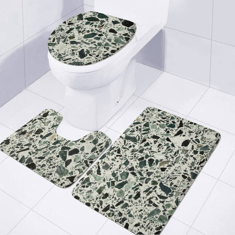 Image of Green Seamless Terrazzo Toilet Three Pieces Set