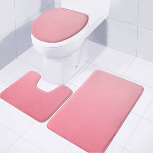 Pink All Over Toilet Three Pieces Set