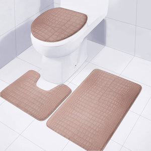 Pink Alligator Print Toilet Three Pieces Set