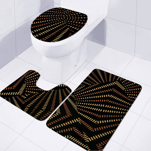 Image of Vintage Ethnic Print Toilet Three Pieces Set