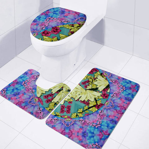 Image of Flowers And The Cherry Blossom Tree Is Blooming So Free Toilet Three Pieces Set