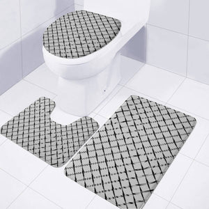 Pattern Abstrait Carreaux Noir/Gris Toilet Three Pieces Set