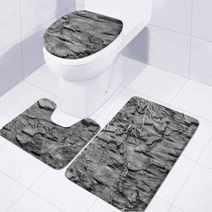 Black And White Texture Print Toilet Three Pieces Set