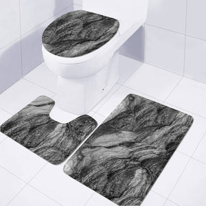 Black And White Rocky Print Toilet Three Pieces Set