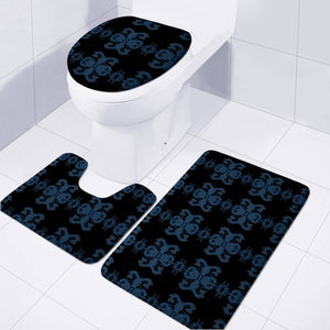 Blue Toilet Three Pieces Set