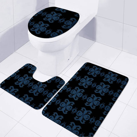 Image of Blue Toilet Three Pieces Set