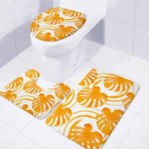 Monstera Obsession Creamsicle Toilet Three Pieces Set