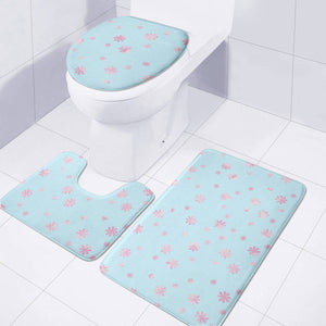 Blue Toilet Three Pieces Set