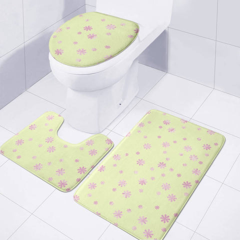 Image of Yellow Toilet Three Pieces Set