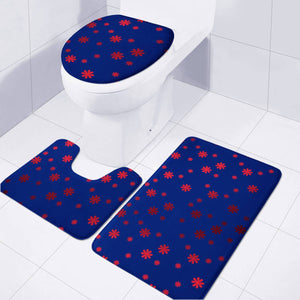 Blue Toilet Three Pieces Set