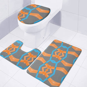 Watercolor Geometric Shapes Toilet Three Pieces Set