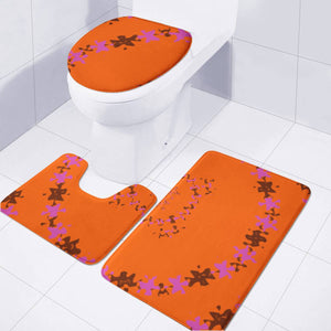 Playful Abstract Butterflies Toilet Three Pieces Set