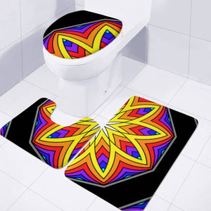 Unique Colorful Flowers Toilet Three Pieces Set