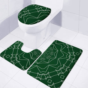 White Webs On Green Toilet Three Pieces Set