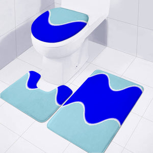 Blue Water Waves Toilet Three Pieces Set