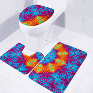 Neon Rays Pattern Toilet Three Pieces Set