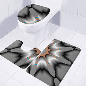 Brown Web Silver Steel Toilet Three Pieces Set