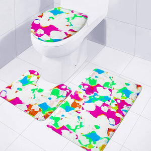 Vibrant Multicolored Abstract Print Toilet Three Pieces Set